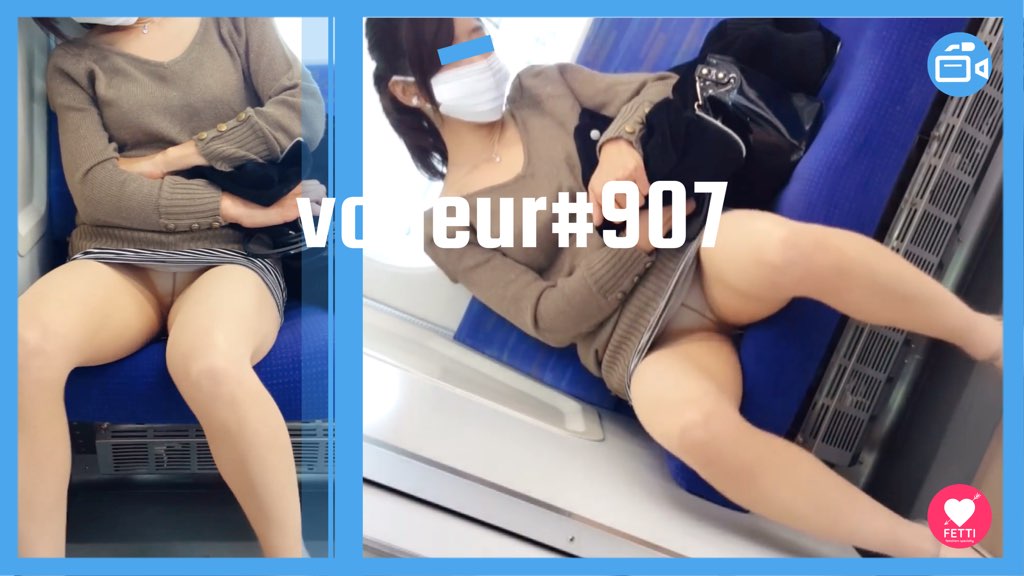 【voyeur#907】電車で居眠り中のタイトミニスカお姉さん対面パンチラ盗撮 | 盗撮動画 | Ansuko.net