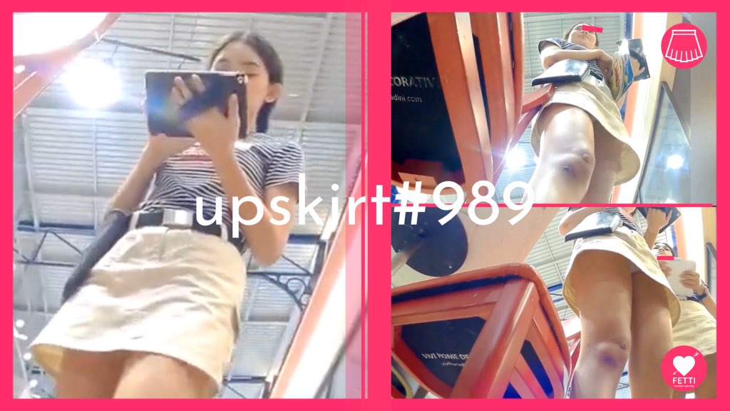 【upskirt#989】ミニスカから覗く太ももと白Pがエッチな逆さ撮り | 盗撮動画 | Ansuko.net