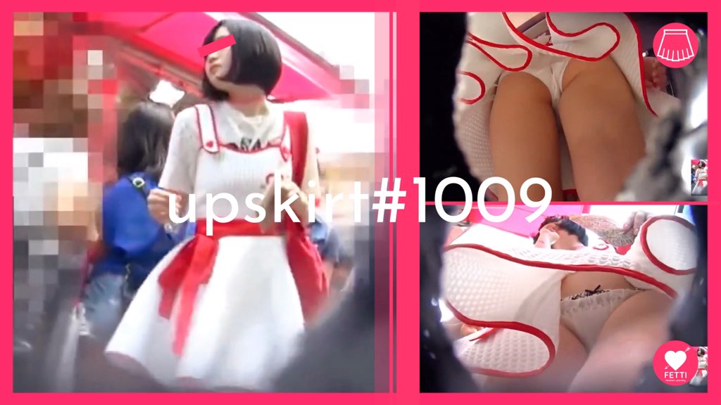 【upskirt#1009】派手目ワンピの若い女の子のお腹まで見える白P粘着逆さ撮り | 盗撮動画 | Ansuko.net