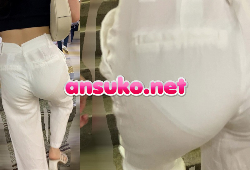 テロテロな綿パンのギャルちゃん。色気のない生活感あるパンツが透け透けです。