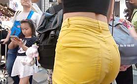 [Trang bị mới] [Chất lượng cao 4K] Quần legging vàng, học sinh mũm mĩm | Video theo dõi | Ansuko.net