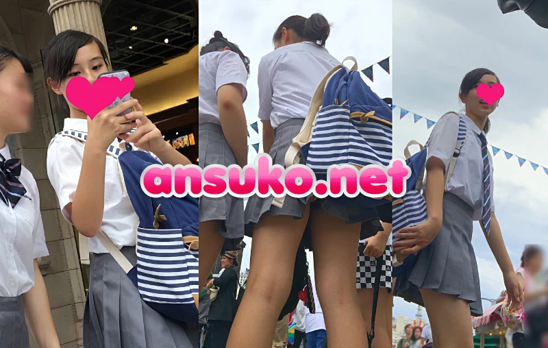 【4Kテーマパーク】超絶美◯女JK制服パンチラ 5 [275MB]