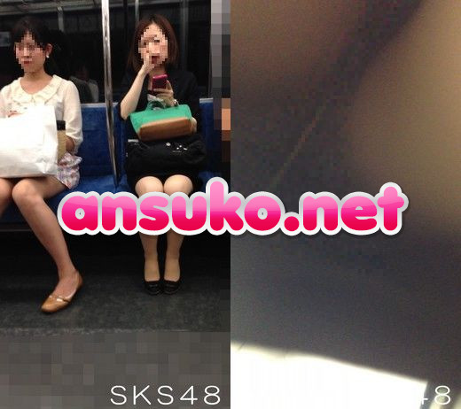 キャリアウーマンさん逆さ撮り　逆さの後は電車で対面撮り 隣の女子大生も可愛いです